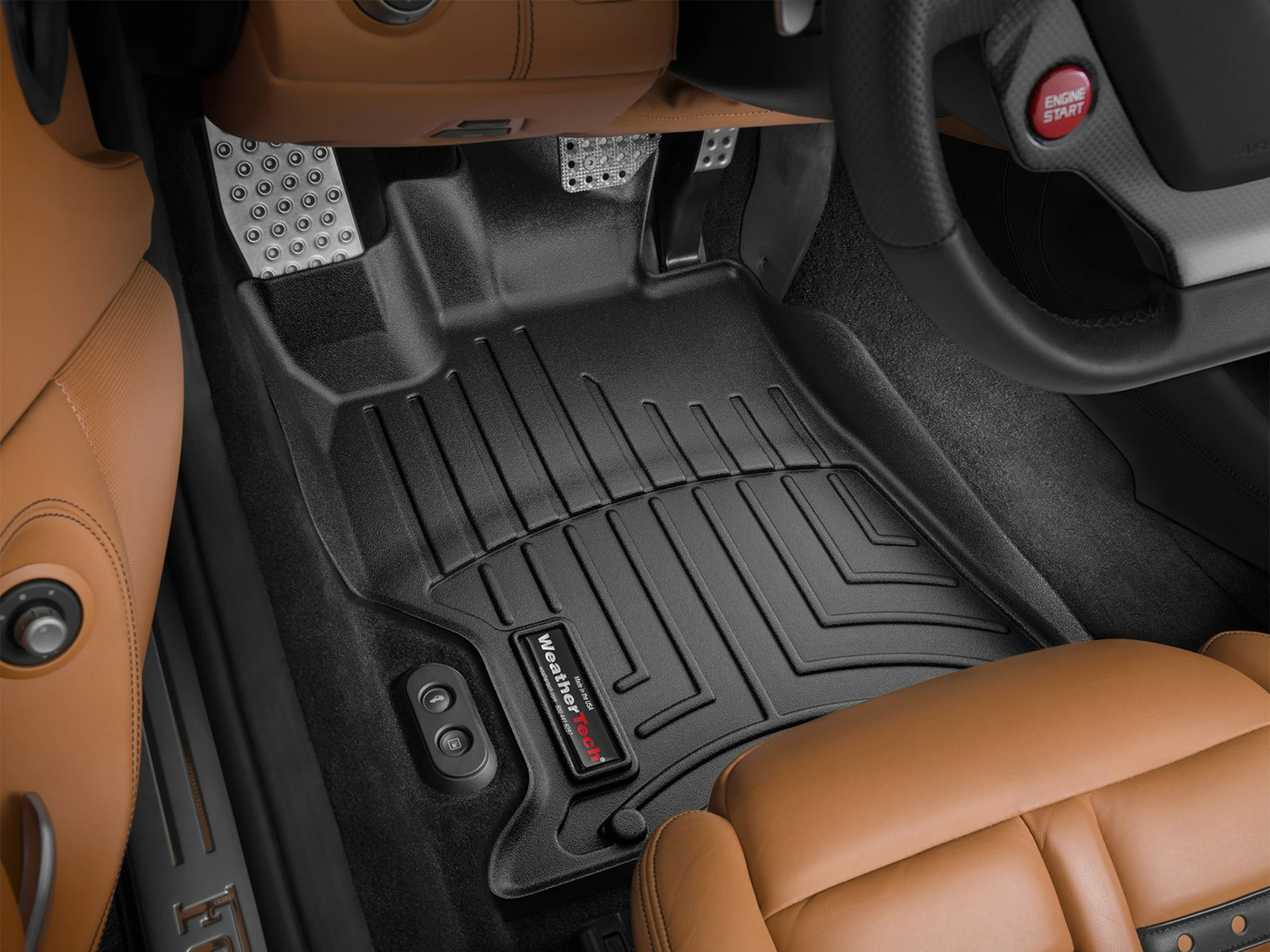WeatherTech FloorLiner for 2010-2014 Ferrari California - 1st Row, Black