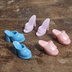 3 Pair Vintage Barbie Fashion Doll High Heel Mules Sandals Open And Closed Toe