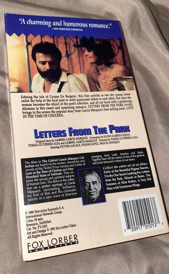 Letters From The Park VHS 1991 Tomás G Alea Rare HTF Spanish Foreign Film Sealed - Image 2 of 3