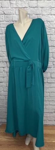 TORRID WOMEN'S GREEN 3/4 SLEEVE MAXI DRESS SIZE 4 (4X)