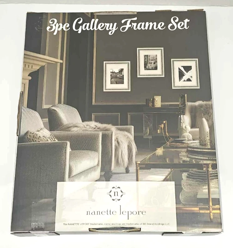 3 件套画廊套装 Nanette Lepore 镜面银色水钻相框 — 第 4/4 张图片
