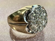 Gent's Diamond Cluster Ring 7 Diamonds 1.75 Carat T.W. 14K Yellow Go PD1034883 