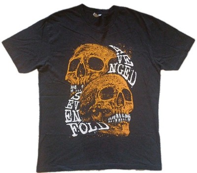 Avenged Sevenfold T-Shirt A7X Two Skulls Logo Death Bat Black Band