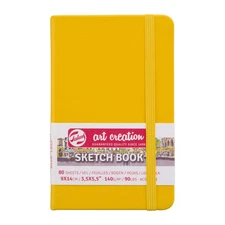 Golden Yellow Art Media Paper Sketchbook 80 Sheets 3.5 X 5.5 Inches
