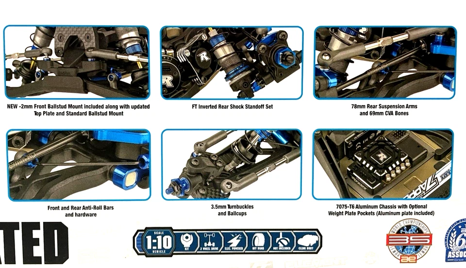 NEW 1/10 TEAM ASSOCIATED RC10B 7.1 TEAM KIT BUGGY RC KIT WORLD CHAMP 90046 - image 3 of 4