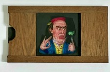 Good Antique Hand Painted Magic Lantern Slipper Slide Bug In Lettuce Side Eyes