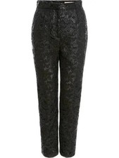 ALEXANDER MCQUEEN Lacquered Lace Slim Pants Trousers Black IT 42 US 6 Org $2,490
