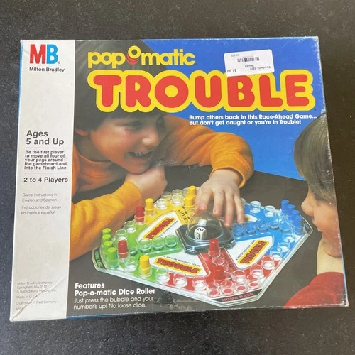 VINTAGE Trouble Pop-O-Matic Game COMPLETE Milton Bradley 1986 Kids