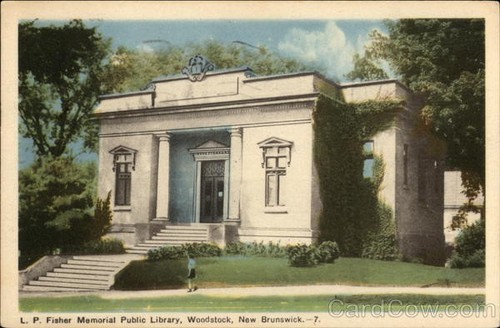 Canada Woodstock,NB L.P. Fisher Memorial Public Library 1951 New Brunswick - Picture 1 of 2