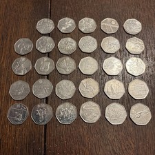 Olympic 50p Coins Full Set Of 29,London 2011 Circulated