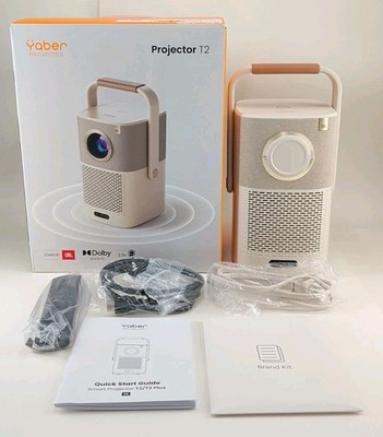 Yaber T2 Projector 1080P with Wifi 6 Bluetooth, JBL Speaker, Built-in Battery