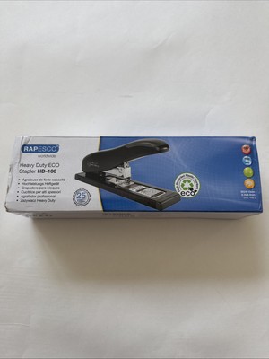 Rapesco Blockheftgerät 1276 ECO 100 Blatt schwarz Blockhefter Tacker groß (P039)