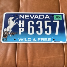 2005 Nevada Wild And Free License Plate Horse Stallion Graphic Tag 6357 2005 Nevada Wild And Free License Plate Horse Stallion Graphic Tag 6357