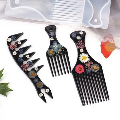 African Oil Hair Epoxy Comb Silicone Mold Hair Comb Resin Casting Mold Kit