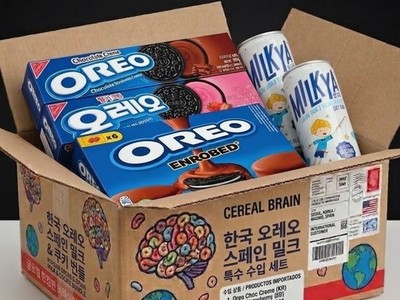  Oreo's imports Bundle - Spain Enrobed & Korean Cookies/Milk Set