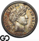 1900-S Barber Dime, Subtle Toner, Choice AU++/Unc