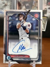 2024 Bowman Chrome Draft Cole Mathis Auto 1st Bowman Chicago Cubs #CPA-CMS