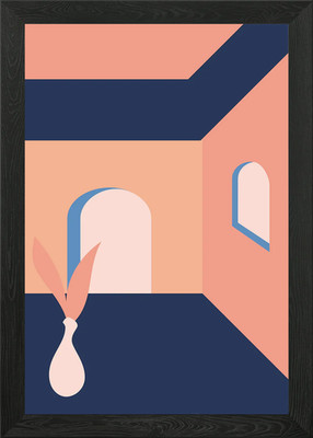 Abstraktes skandinavisches Haus gerahmtes Wandbild Poster Leinwanddruck Bild