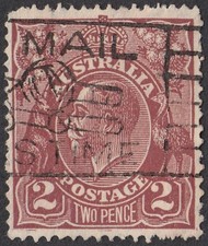 Australia 1928 2d GV Head perf 13.5 x 12.5 SG 98  used