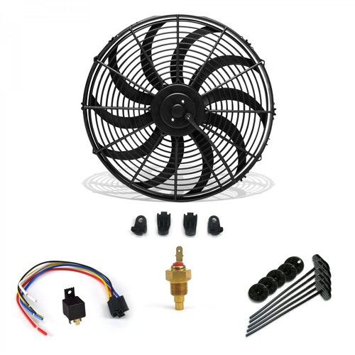 Super Cool Pack 10" S Blade Fan, Fixed Temp Switch, Harness, Bracket Additive - Picture 1 of 1