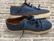 Allen Edmonds PAXTON Lace-Up Dress Sneakers 9 D Blue Suede New Office Career
