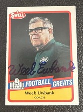 Weeb Ewbank  Signed Autographed 1989 Swell  Card New York Jets Head Coach