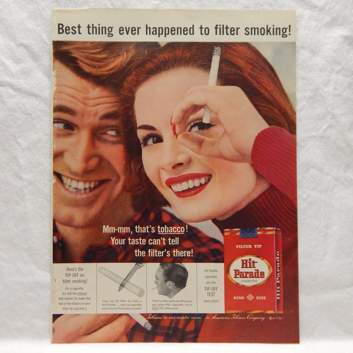 hit cigarettes ADVERTISEMENT CIGARETTES, HIT PARADE, THE AMERICAN TOBACCO CO
