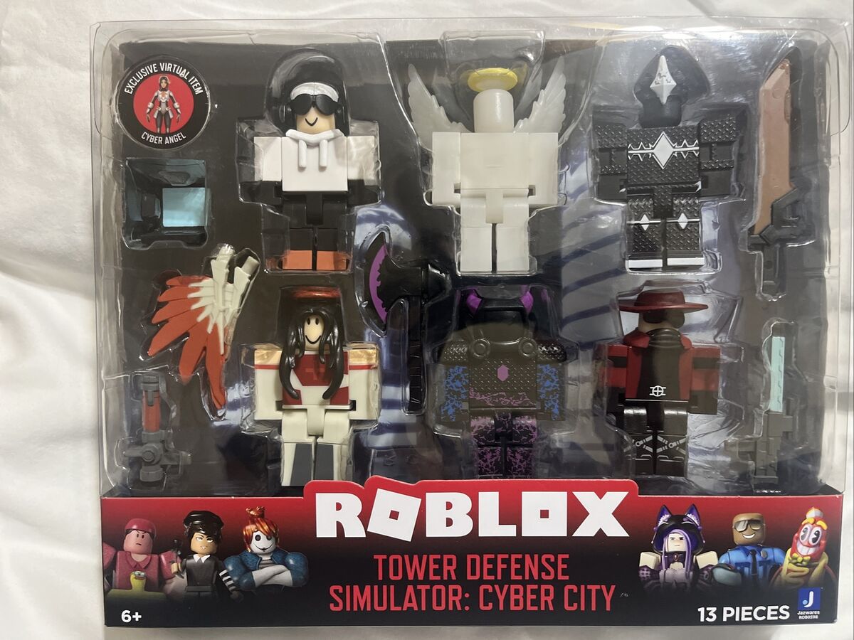 ROBLOX Action 6 Figures TOWER DEFENSE SIMULATOR CYBER Angel CITY Playset