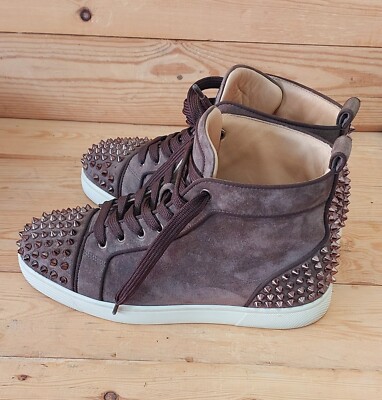 Brown Louis Spikes High Top Sneaker CHRISTIAN LOUBOUTIN Beige