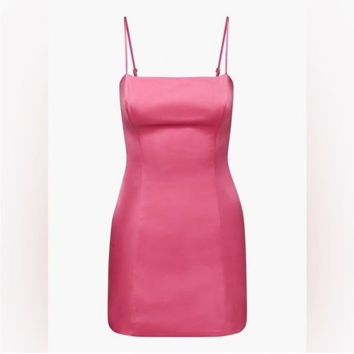 LN Aritzia Sunday Best Pink Shimmer Satin Mini Dress - 2 - Picture 2 of 16