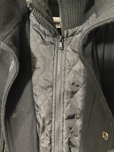 Kenneth Cole double breasted men's jack coat wool blend Black XL - Picture 2 of 7