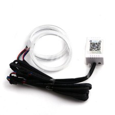 1 Par 60mm RGB LED Ojos Coche Faros Anillo Halo Lámparas App Bluetooth