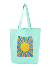 Graphic Canvas Re-usable Tote Bag Sunshine Green Color #FB