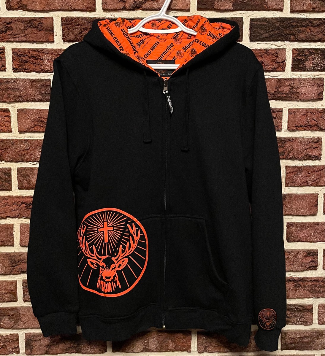 NEW Official JAGERMEISTER Sweatshirt HOODIE Small JAGER Full Zip