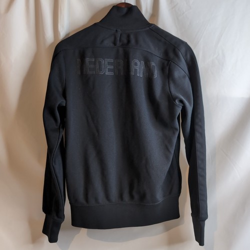 Nike KNVB Netherlands Black Zip Up Sports Jacket with White Stripes, Size Small - Picture 2 of 9