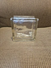 Wavey Glass Block 5-3/4" x 5-3/4" x 3-7/8 Some Perfect Some Have Chip In Corner