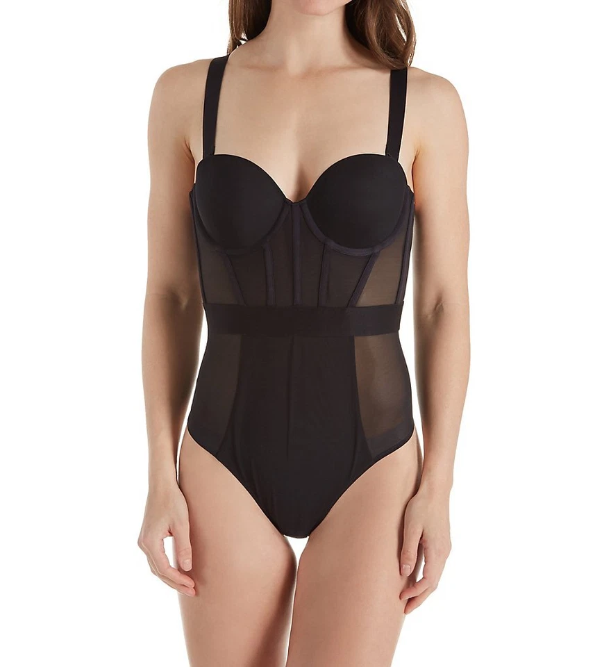 DKNY DARK BLACK Sheers Strapless Bodysuit, US 36B, UK 36B NWOT - Image 2 of 4