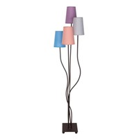 Stehleuchte Standlampe Beistellleuchte E14 4-Flammig Textil Bunt Schwarz Metall