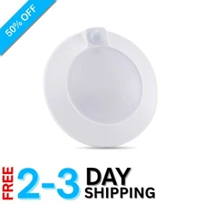 Sleek White Motion Sensor Ceiling Light 10W, 5000K Cool Daylight Indoor Lighting