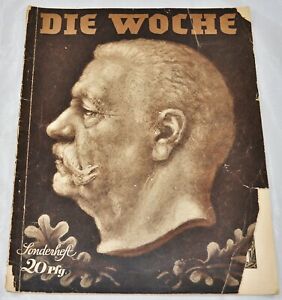 Vintage-Die-Woche-Germany-Magazine-2-August-1934-Hindenburg-VG