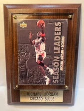 Michael Jordan Plaque & Card Chicago Bulls Season scoring leader