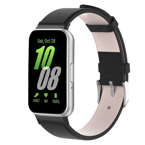 Leather Strap Replacment Watch Bands for Samsung Galaxy Fit 3 SM-R390(Black) - Zdjęcie 3 z 10