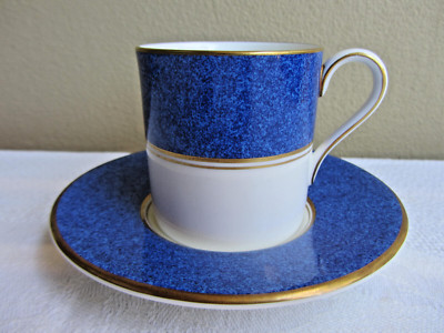 Aynsley Sheraton coffee cup and saucer in blue. Unused