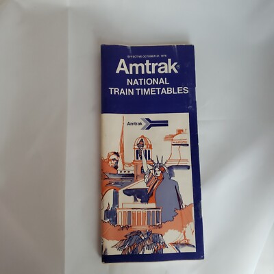 Vintage Amtrak National Train Fahrpläne gültig ab 31. Oktober 1976
