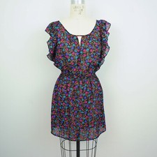 Maple Anthropologie Womens Dress S Floral Print Ruffle Sleeve N07