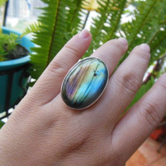 Labradorite 925 Sterling Silver Boho Engagement Ring ZA-193-image