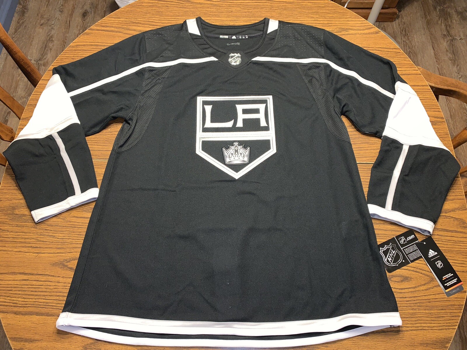 Men's Adidas NHL Los Angeles Kings Authentic Hockey Jersey Fight Strap