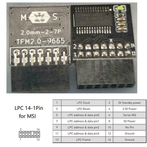 GIGABYTE GC-TPM2.0_S 2.0 TPM Module (12 Pin 12-1) LPC δ, A6J5 к E7G3 TPM E9S7 - Photo 11/13