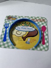 My Plate Mate Kid's Food Spill Guard for plated meals NEW Kitchen/Dining Blue