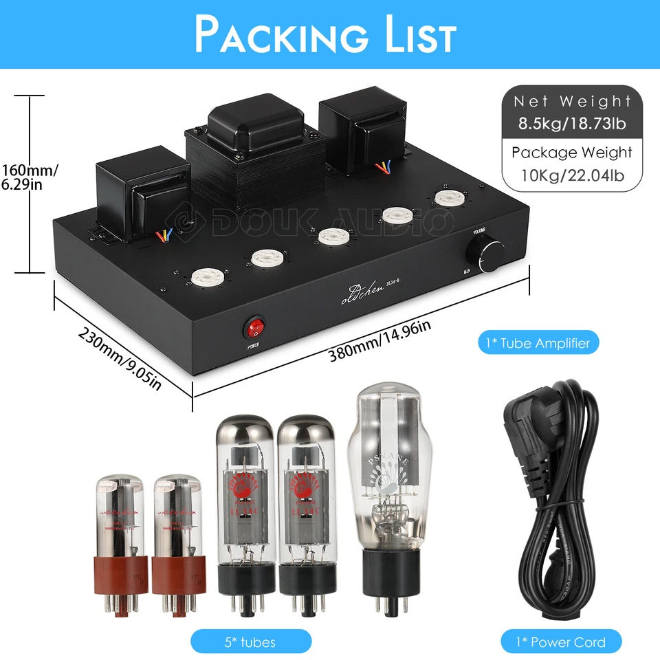 HiFi EL34 Röhrenverstärker Class A Stereo Valve Tube Power Amplifier Audio Amp - Bild 4 von 4